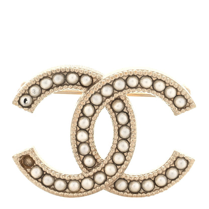 Chanel Pearl CC Mini Brooch Gold 1 of 5