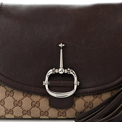 Gucci Monogram Medium Techno Horsebit Shoulder Flap Bag Dark Brown 8 of 14