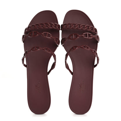Hermes TPU Rivage Sandals 40 Bordeaux 2 of 9