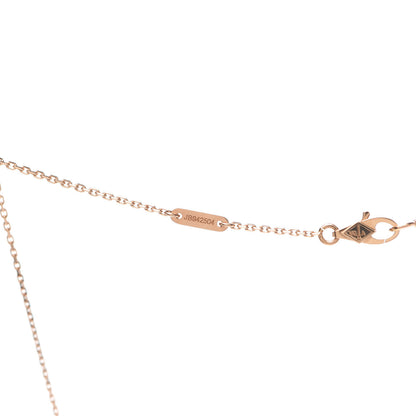 Van Cleef & Arpels 18K Rose Gold Carnelian Sweet Alhambra Pendant Necklace 6 of 7
