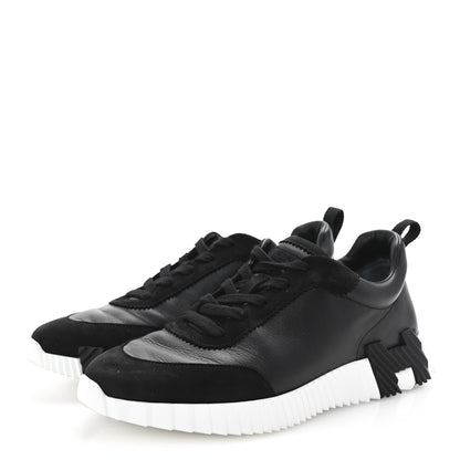 Hermes Goatskin Suede Goatskin Mens Bouncing Sneakers 43.5 Black 4 of 10