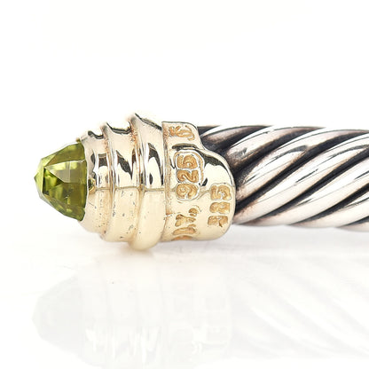 David Yurman Sterling Silver 14K Yellow Gold Peridot 5mm Cable Classics Petite Color Bracelet 4 of 4