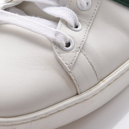 Gucci Calfskin Ayers Bee Embroidered Ace Sneakers 38.5 White Green 14 of 27