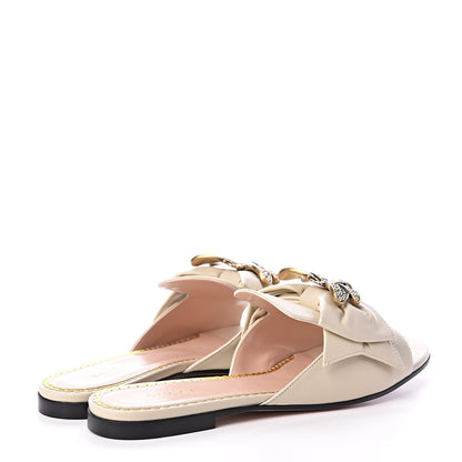 Gucci Nappa Queen Margaret Flat Slide Sandals 38.5 Vintage White 4 of 8