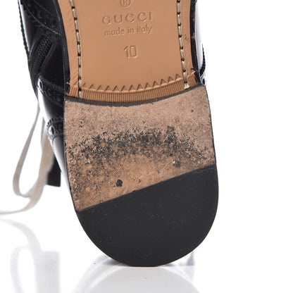 Gucci Calfskin Mens Queercore Brogue Wingtip Boots 10 Black 15 of 16