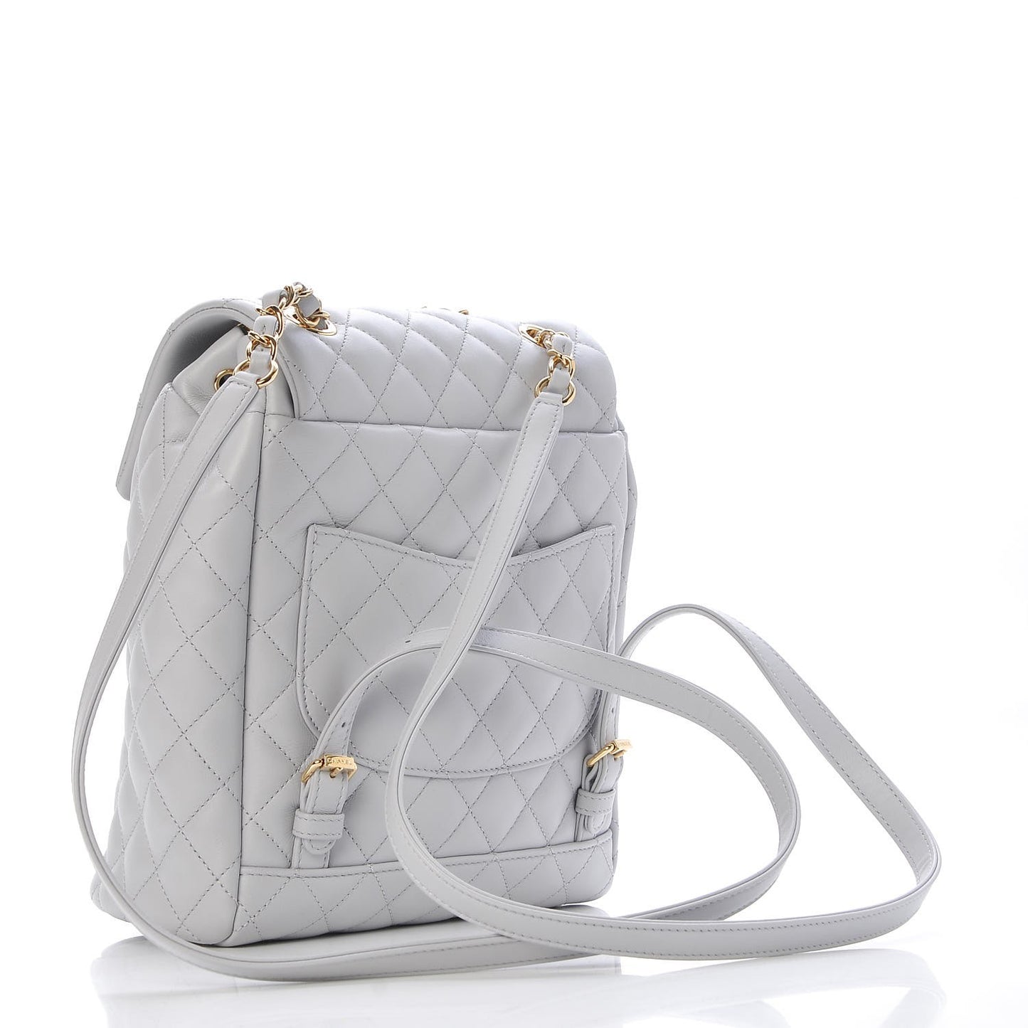 Calfskin Quilted Small Urban Spirit Backpack Light Grey