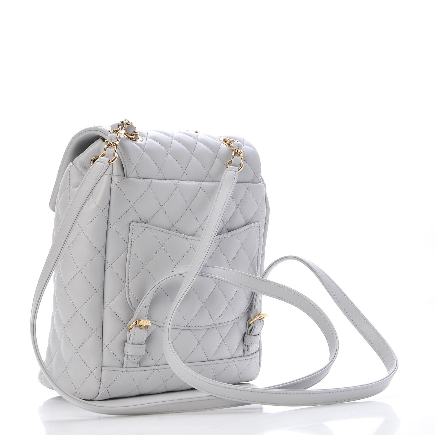 Chanel Calfskin Quilted Small Urban Spirit Backpack Light Grey 3 of 8