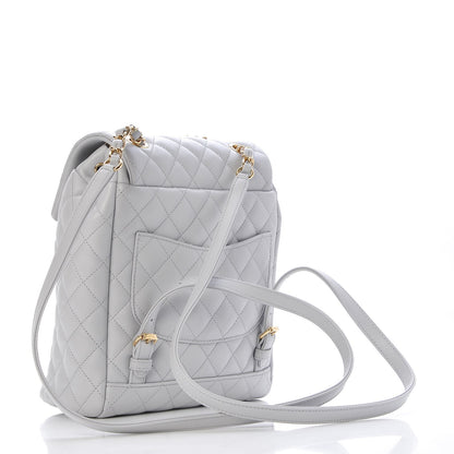Chanel Calfskin Quilted Small Urban Spirit Backpack Light Grey 3 of 8