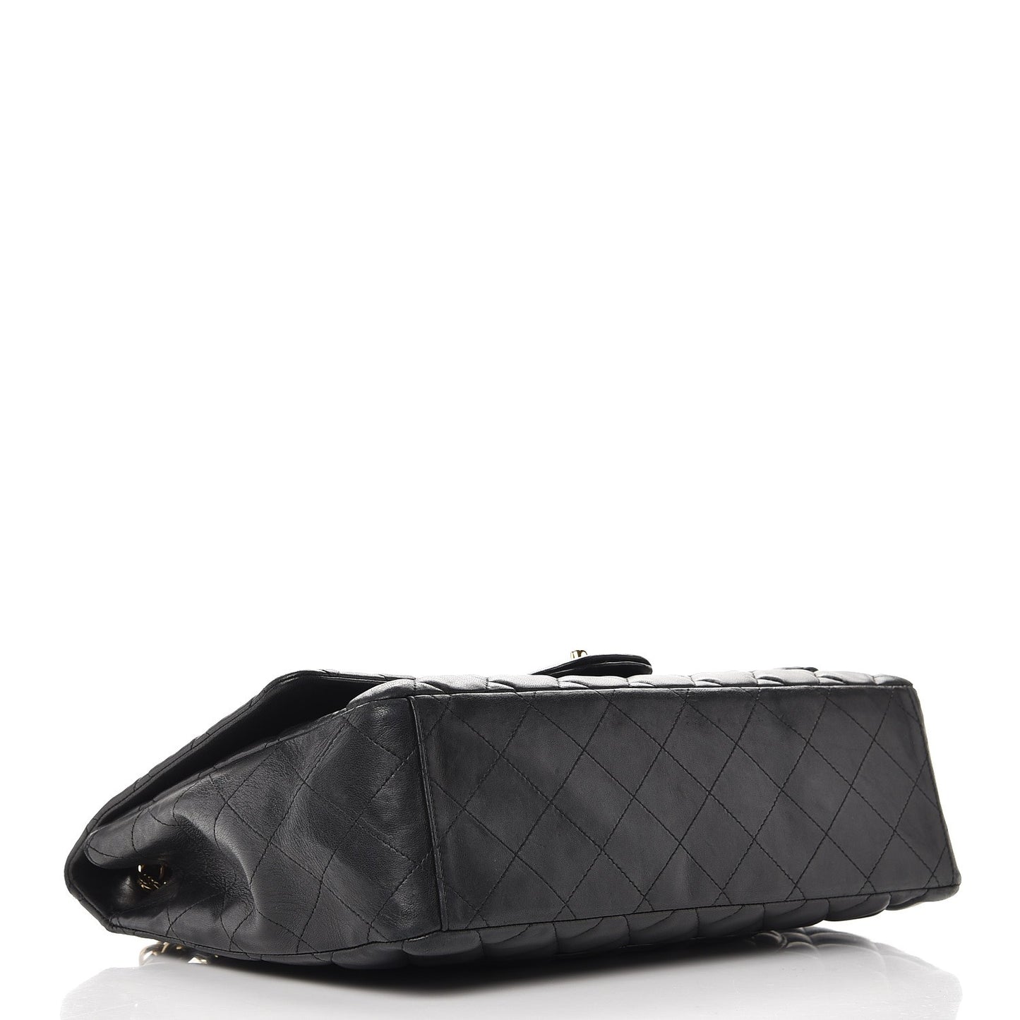 Lambskin Quilted Maxi Single Flap Black