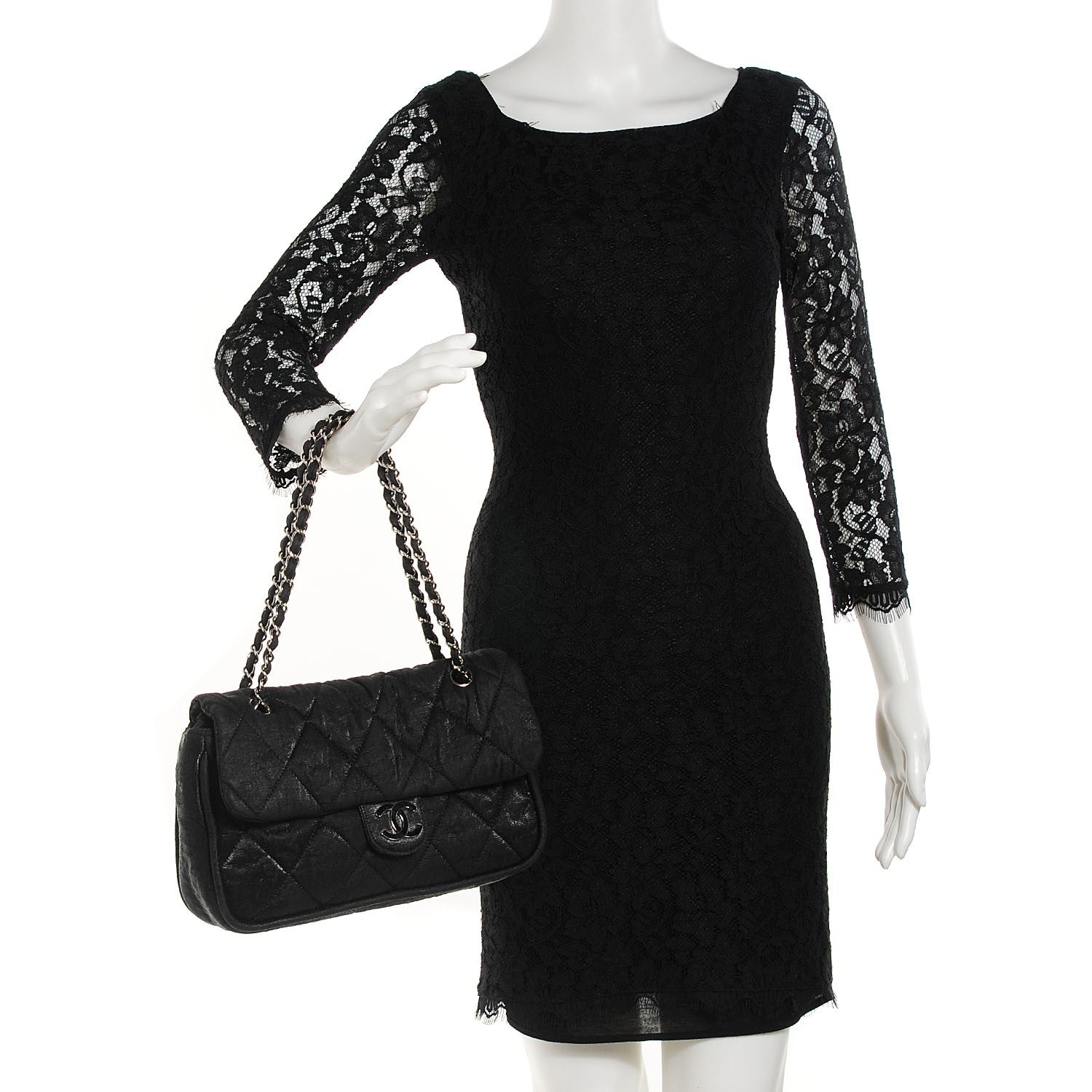 Chanel Coated Canvas Le Marais Flap Black 2 of 7