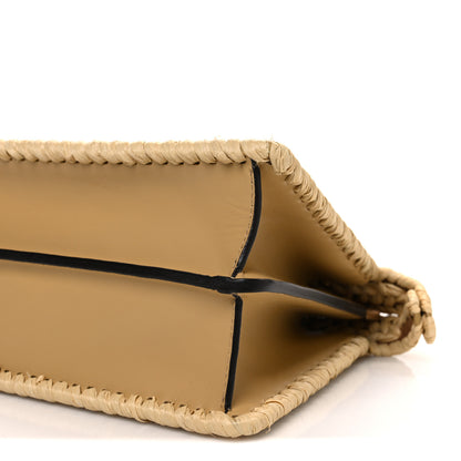 Fendi Raffia Embroidered Vitello King Shiny Nappa Intreccio Small Peekaboo I SEE U Satchel Sahara 10 of 11
