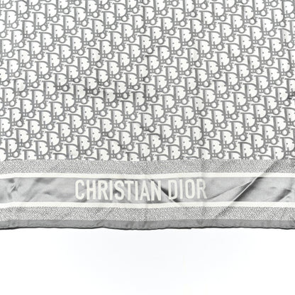 Christian Dior Silk Oblique Diortwin Square Scarf 90 Grey Navy Blue Black 2 of 4