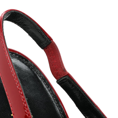 Saint Laurent Patent Venus 110 Slingback Pumps 37 Hot Red 9 of 10