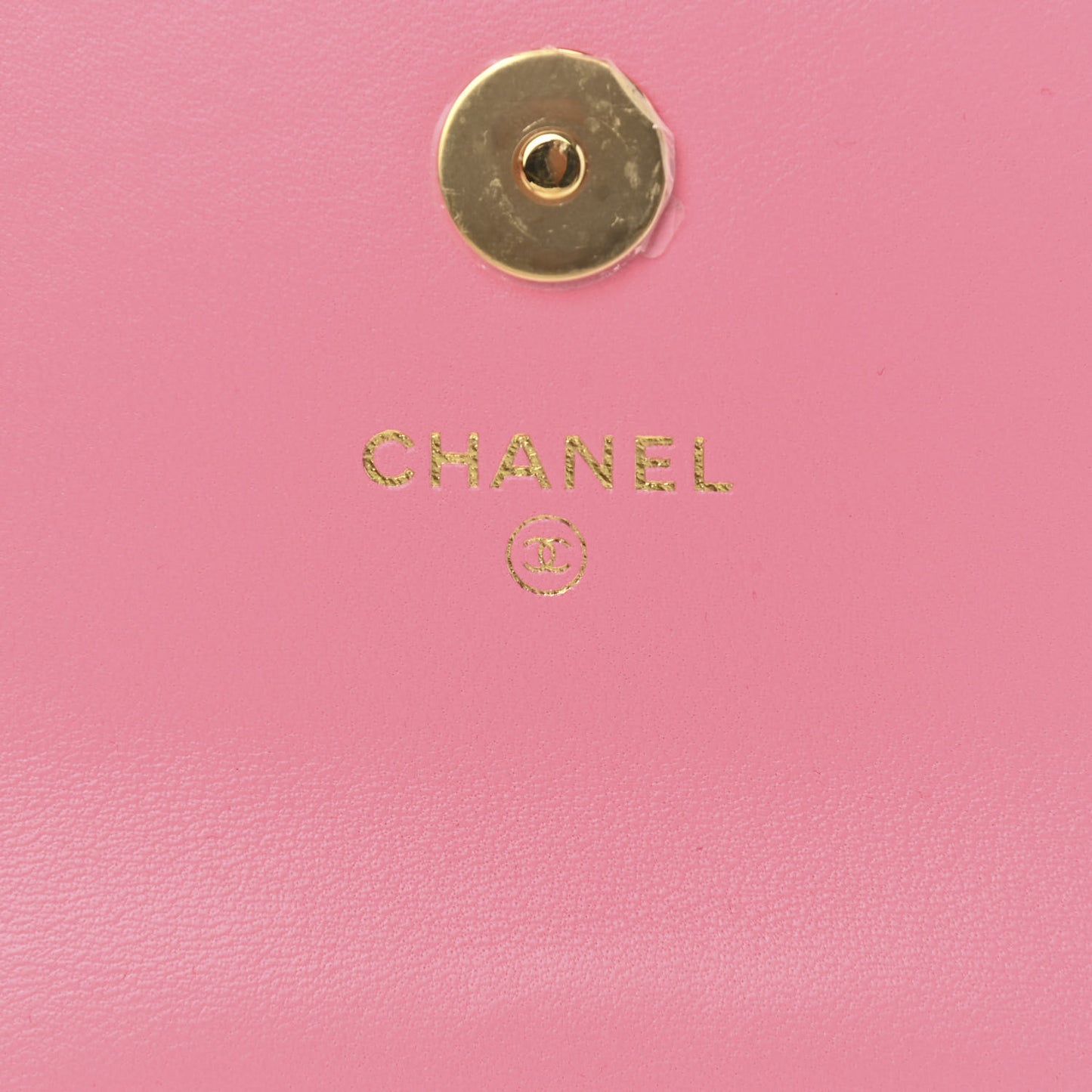 Lambskin Quilted CC Hook Card Holder Pink