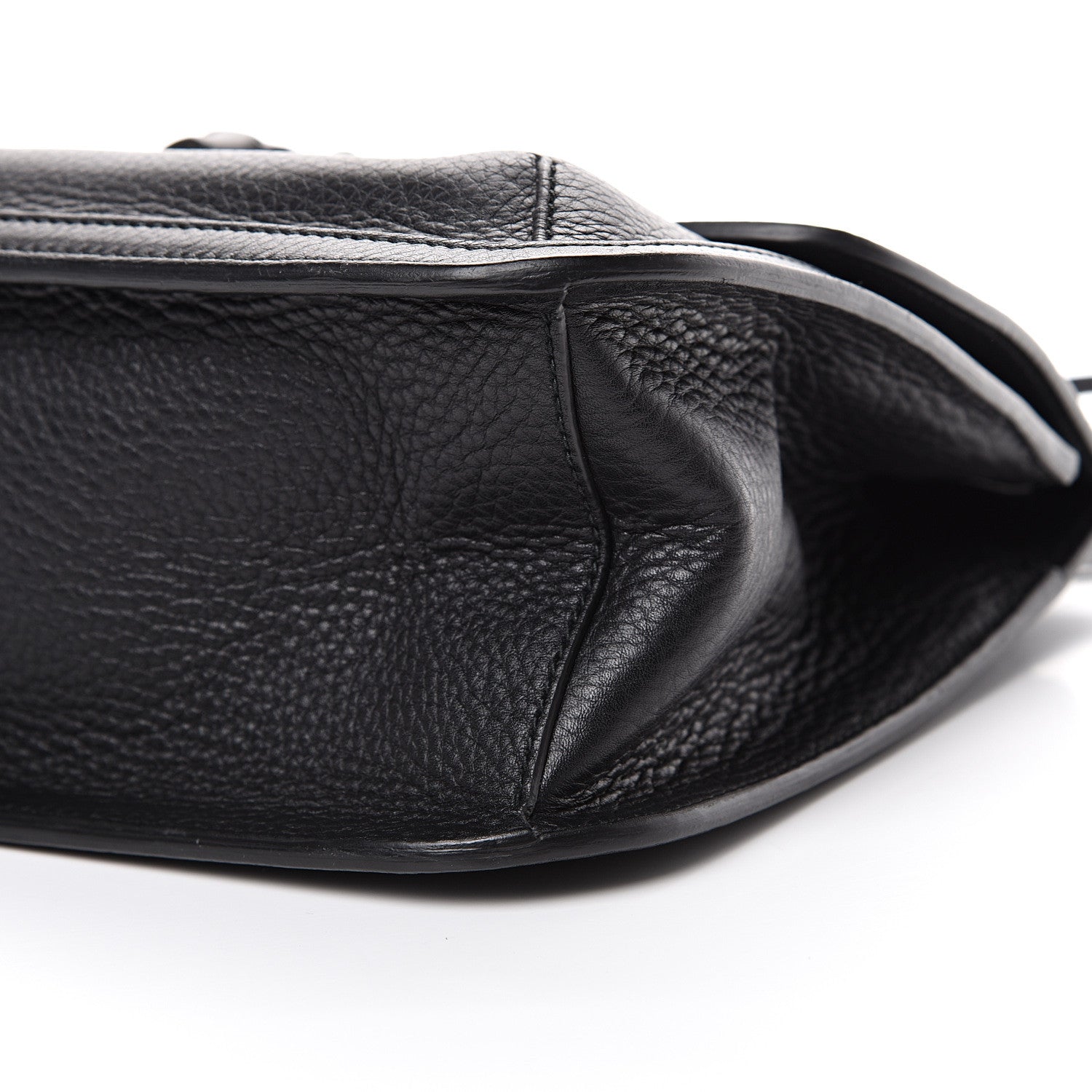 Gucci Pebbled Calfskin Medium Bamboo Daily Flap Shoulder Bag Black 8 of 8