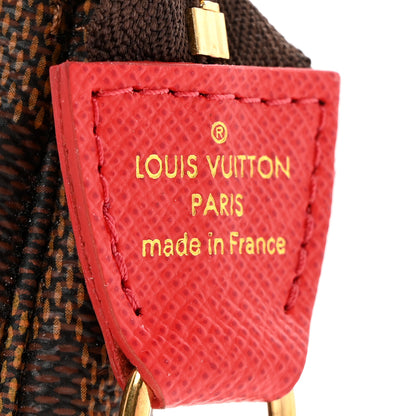 Louis Vuitton Damier Ebene 2019 Christmas Animation Mini Pochette Accessories Red 6 of 7