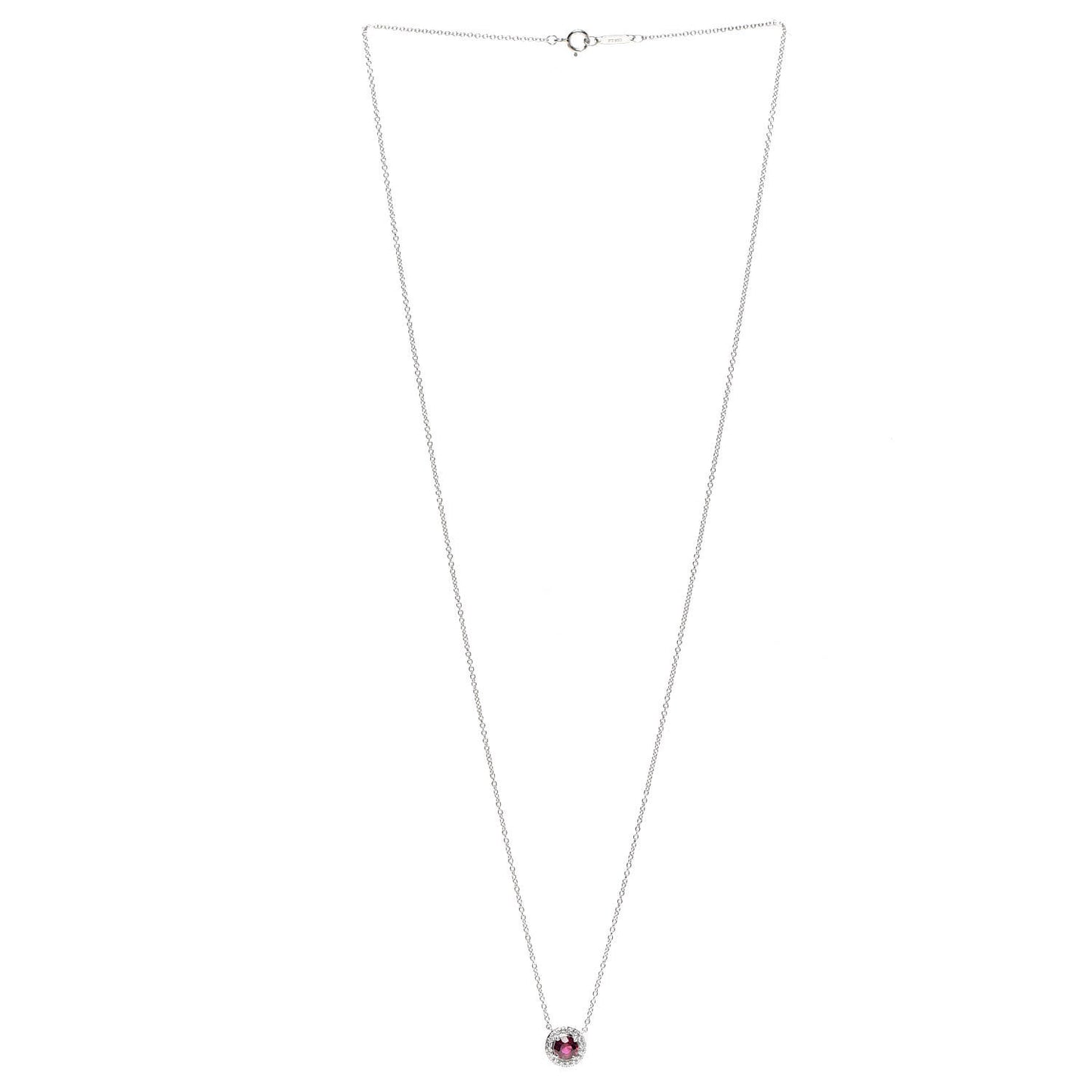 Platinum Diamond Ruby Soleste Pendant Necklace