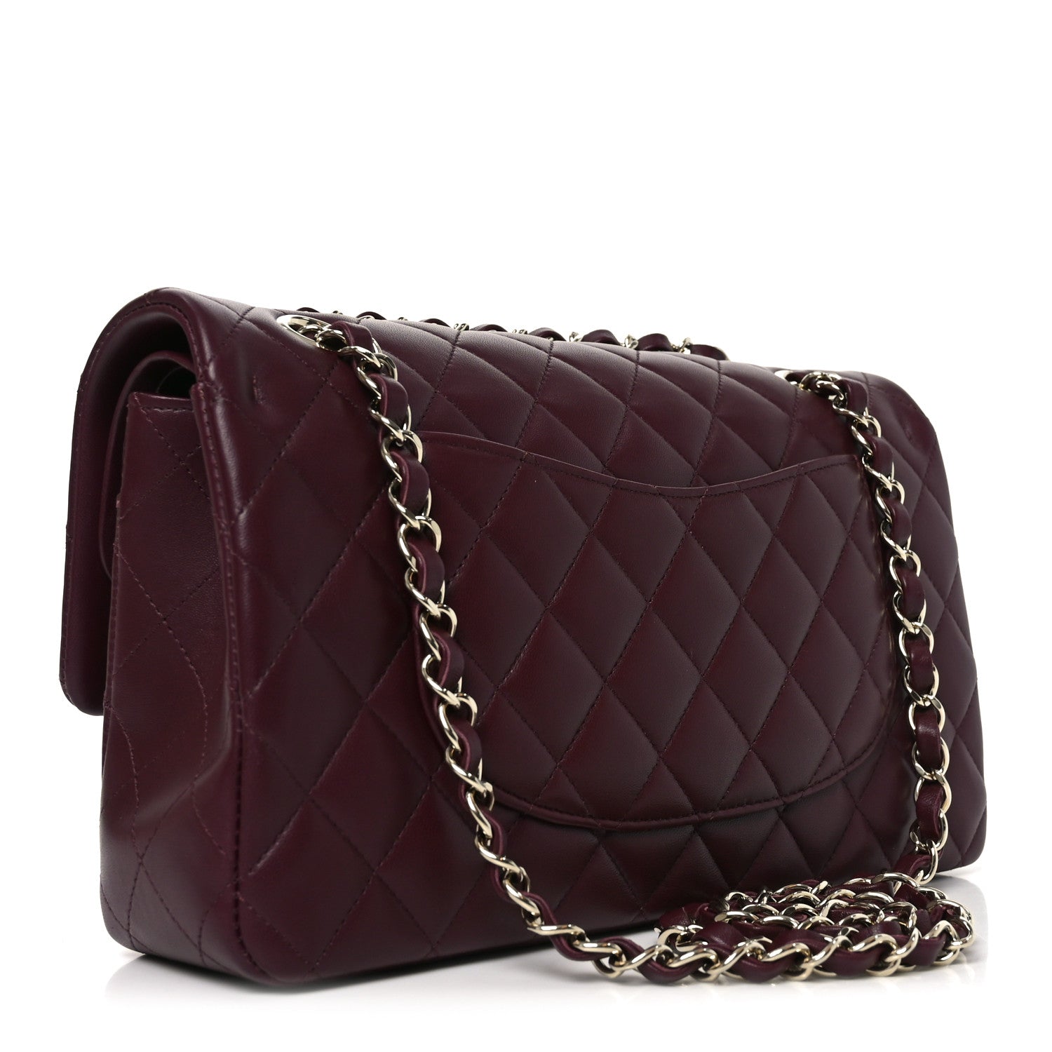 Chanel Lambskin Quilted Medium Double Flap Burgundy 3 of 10