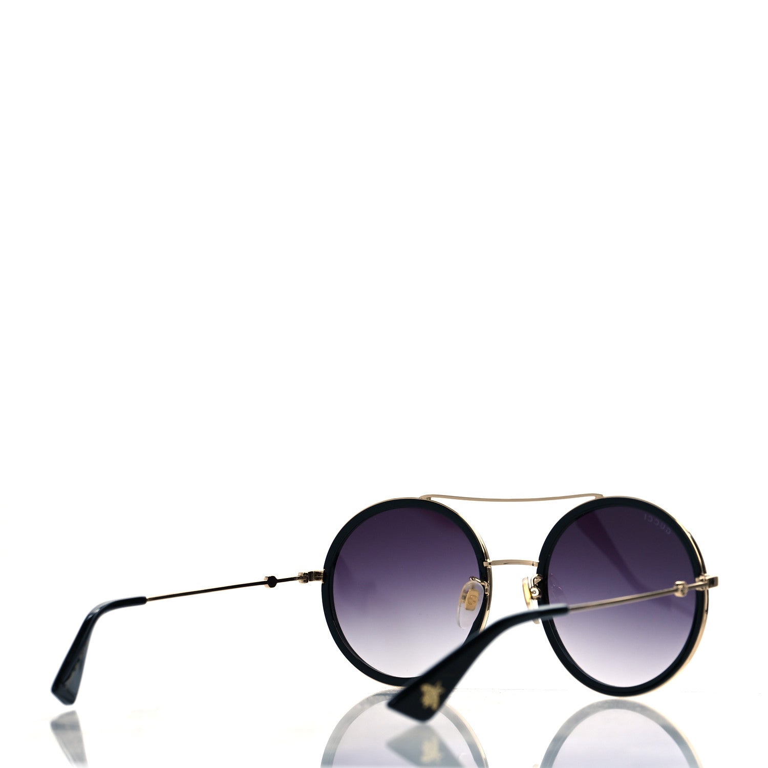 Gucci Metal Round Frame Sunglasses GG0061S Black 3 of 7
