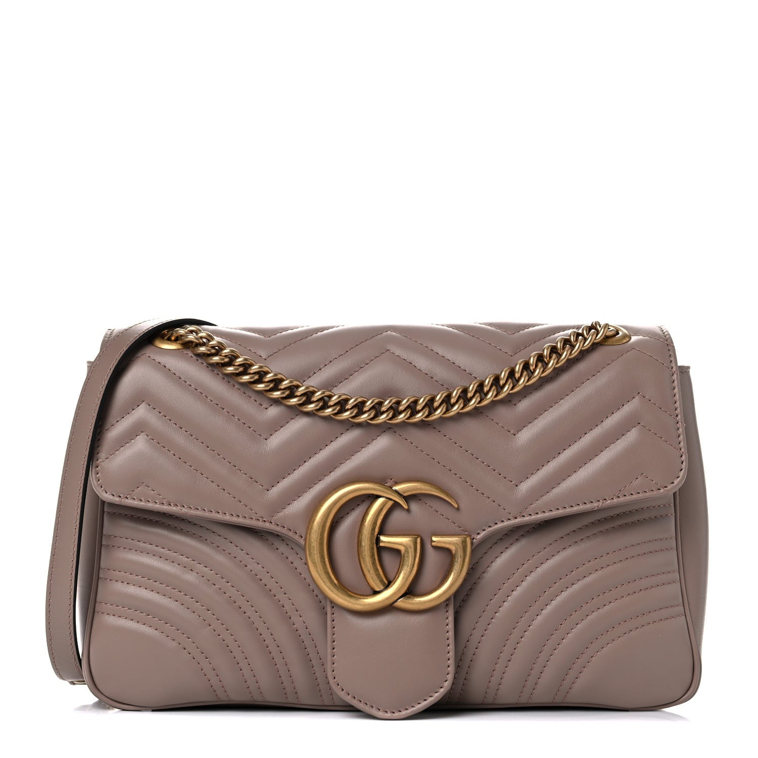 Gucci Calfskin Matelasse Medium GG Marmont Shoulder Bag Porcelain Rose 1 of 9