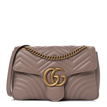 Gucci Calfskin Matelasse Medium GG Marmont Shoulder Bag Porcelain Rose 1 of 9