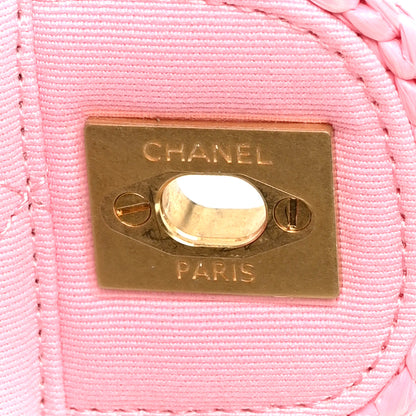 Chanel Raffia Small Dolce Raffia Flap Bag Pink 7 of 13