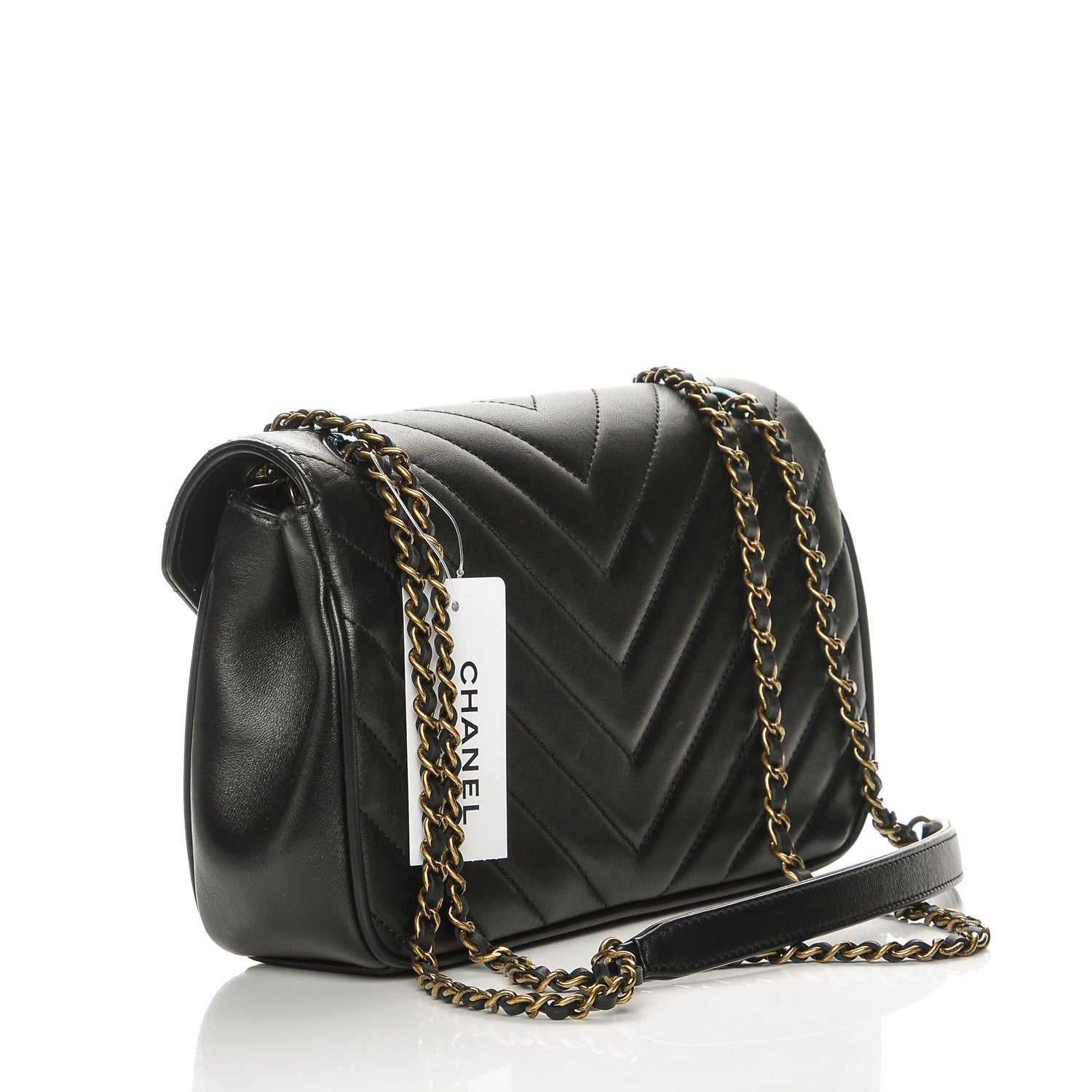 Chanel Lambskin Chevron Quilted Small Pyramid CC Flap Black 3 of 8