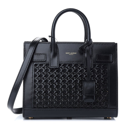 Saint Laurent Calfskin Paglia Palm Nano Sac De Jour Black 1 of 8