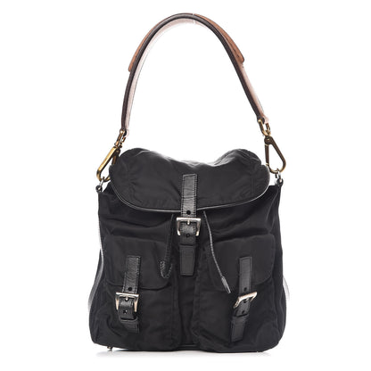 Prada Nylon Vela Shoulder Bag Black Cuoio 1 of 8