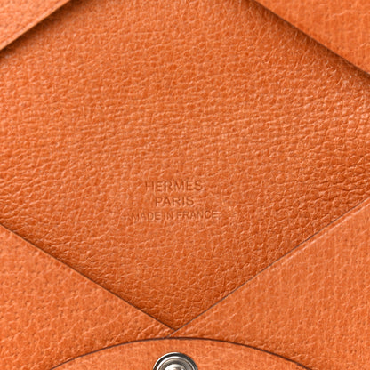 Hermes Peau Porc Calvi Card Case Toffee 6 of 8