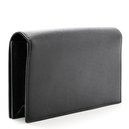 Saint Laurent Grain De Poudre Classic Monogram Kate Clutch Black 3 of 11