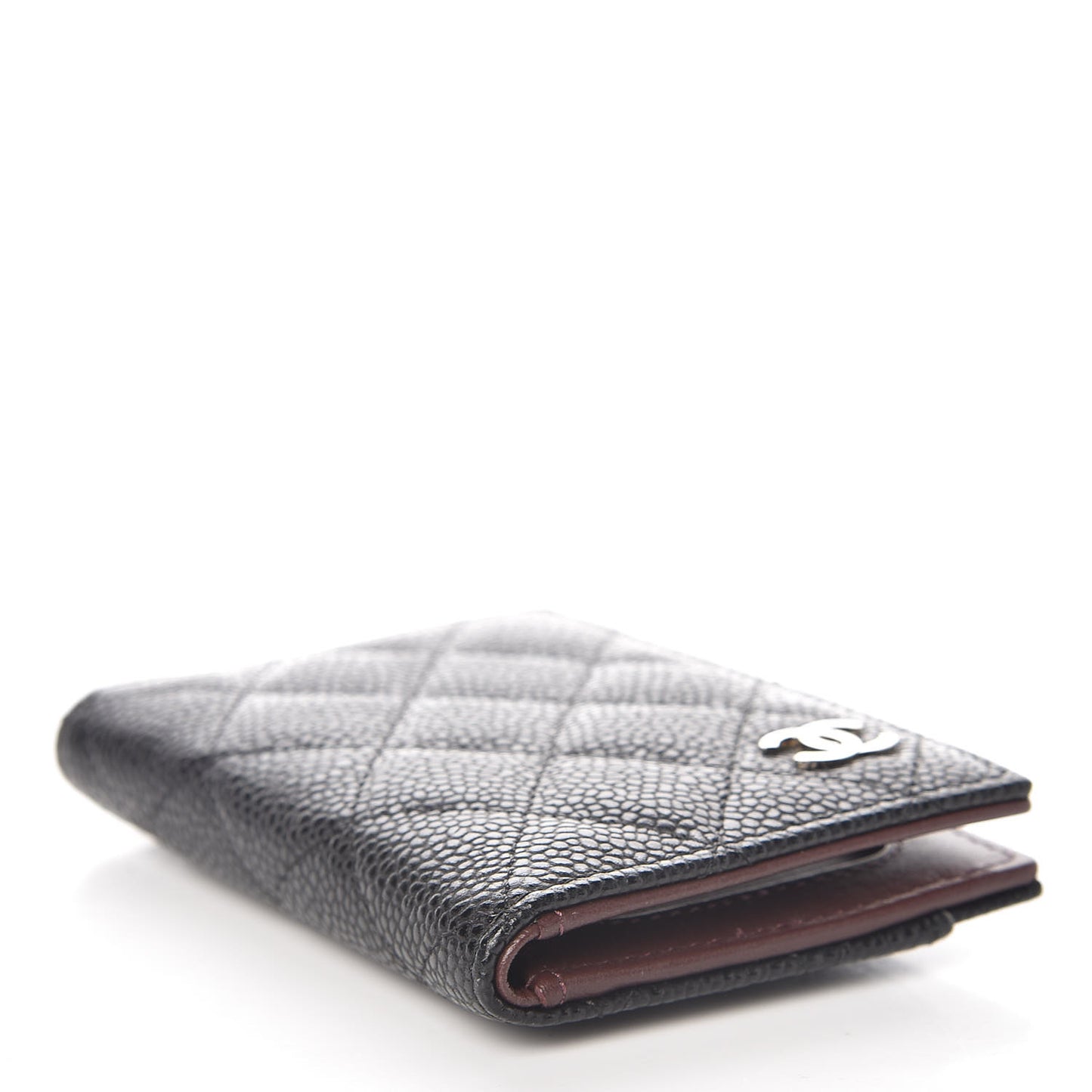Caviar Quilted Card Holder Wallet Black