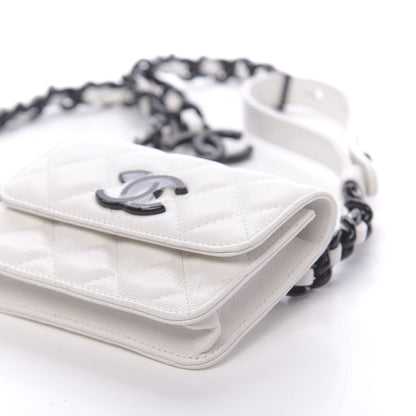 Chanel Caviar Quilted My Everything Belt Flap Card Holder White 11 of 12