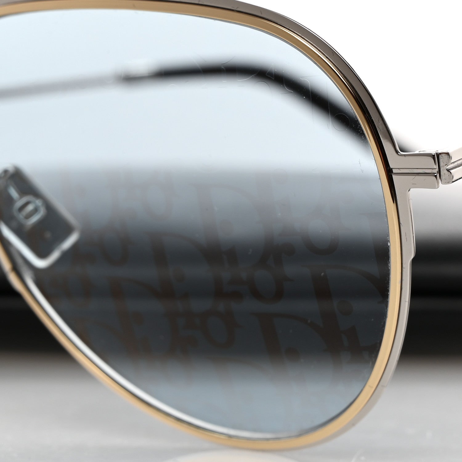 Christian Dior Oblique DiorEssential A2U Aviator Sunglasses Blue Silver 8 of 9