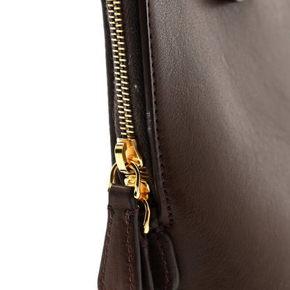 The Row Polished Saddle Calfskin Ellie Clutch Burgundy 7 of 9