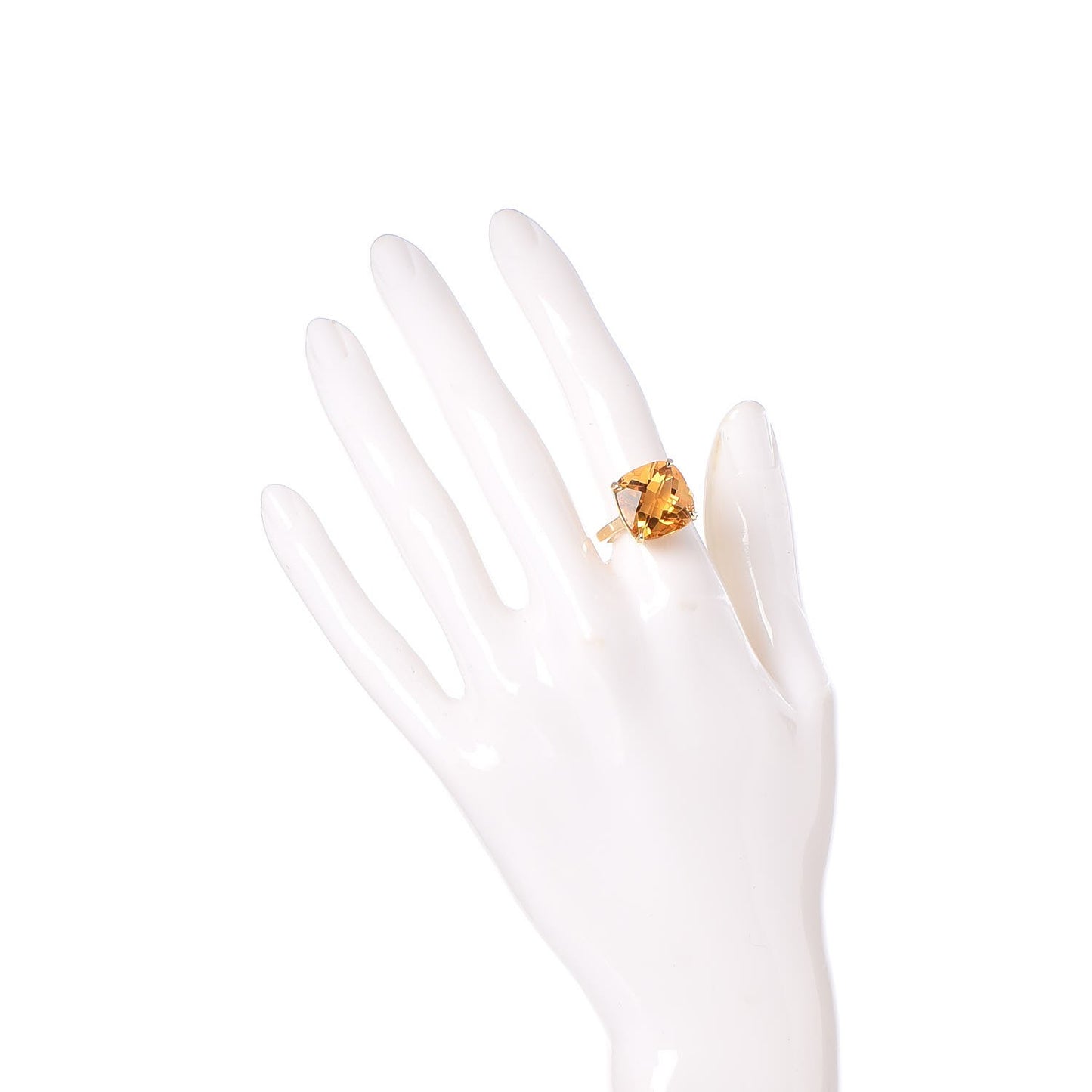 18K Yellow Gold Citrine Sparklers Cocktail Ring 53 6.25