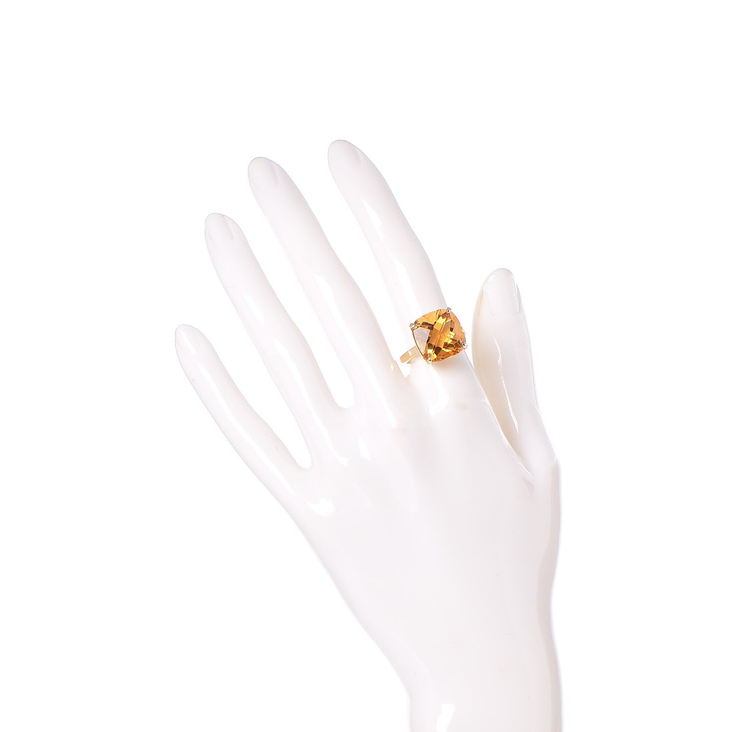 Tiffany 18K Yellow Gold Citrine Sparklers Cocktail Ring 53 6.25 2 of 7
