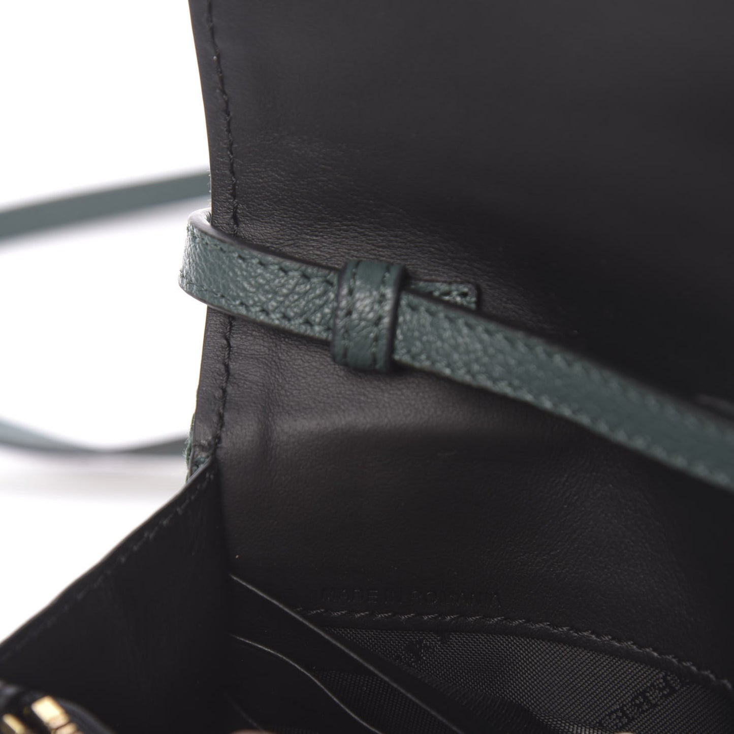 Canvas Tartan Check Mix Henley Wallet on Chain Green Multicolor