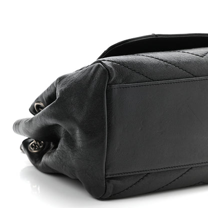 Saint Laurent Vintage Lambskin Chevron Monogram Small Nolita Black 9 of 10