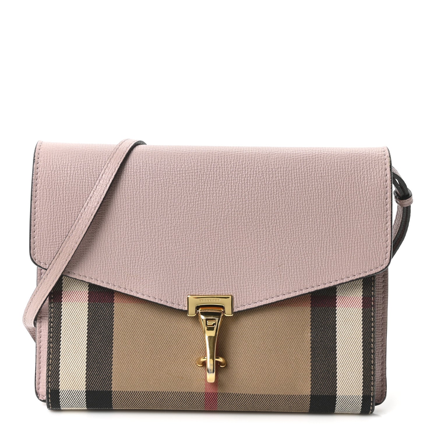 Burberry Derby Calfskin House Check Small Macken Crossbody Bag Pale Orchid 1 of 10