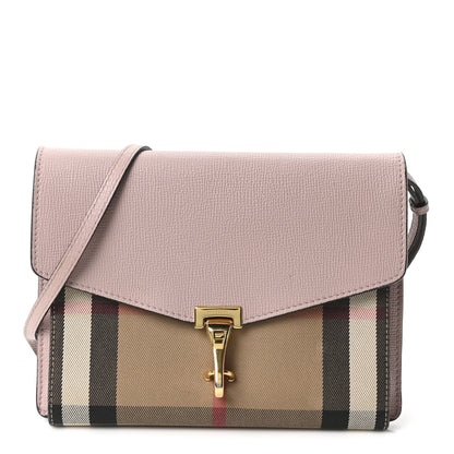 Burberry Derby Calfskin House Check Small Macken Crossbody Bag Pale Orchid 1 of 10