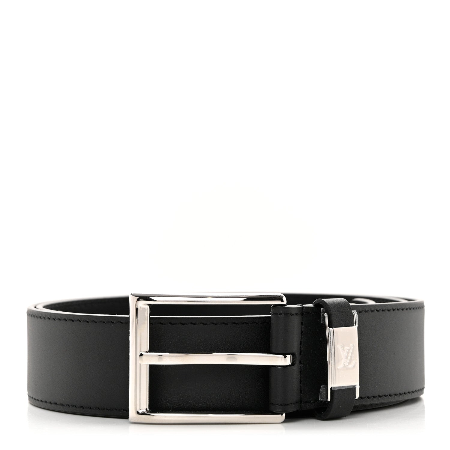 Louis Vuitton Calfskin 35mm Pont Neuf Belt 90 36 Black 1 of 5