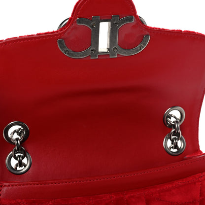 Salvatore Ferragamo Velvet Quilted Gancini Flap Bag Red 12 of 13