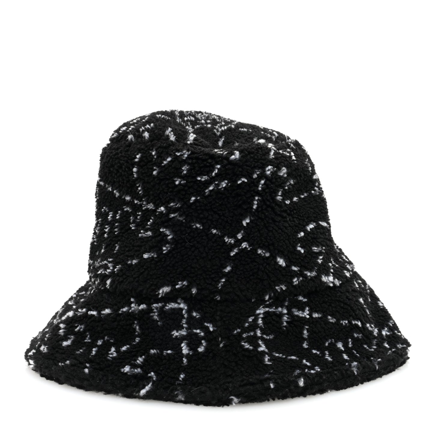 Faux Fur CC Bucket Hat M Black White