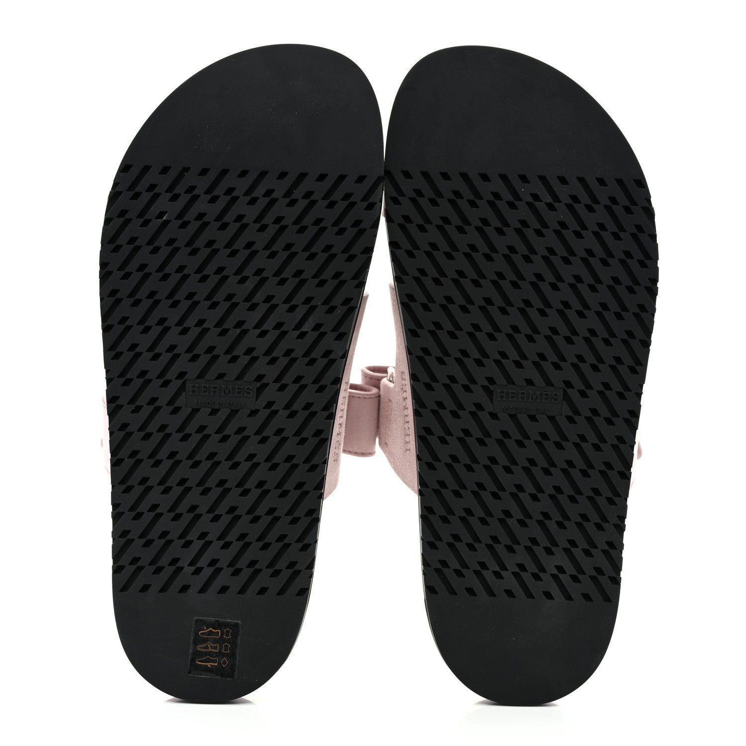 Hermes Suede Goatskin Womens Chypre Sandals 38.5 Rose Porcelaine 5 of 9