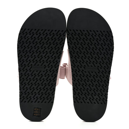 Hermes Suede Goatskin Womens Chypre Sandals 38.5 Rose Porcelaine 5 of 9