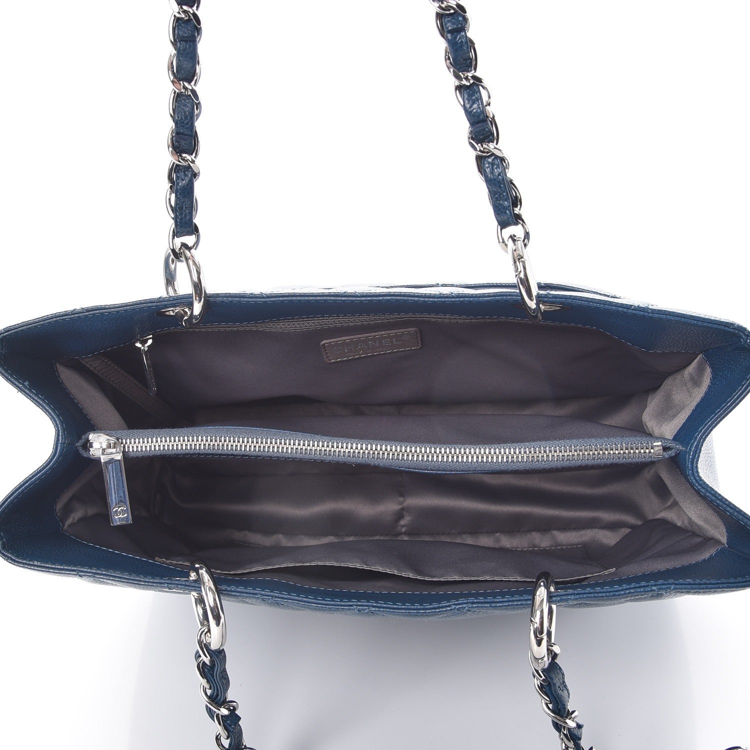 Chanel Caviar Grand Shopping Tote GST Dark Blue 5 of 12