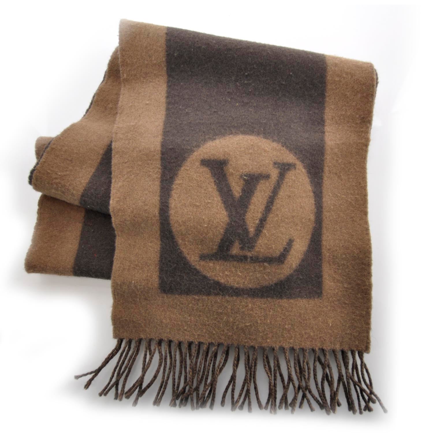 Louis Vuitton Lambswool Angora Cardiff Scarf Brown 1 of 4