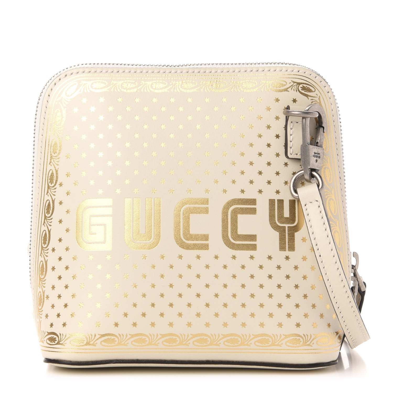Gucci X SEGA Calfskin GUCCY Stars Mini Dome Shoulder Bag Mystic White Gold 1 of 11