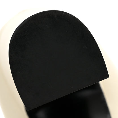 Chanel Lambskin Patent Calfskin Cap Toe Pumps 39.5 Ivory Black 10 of 13